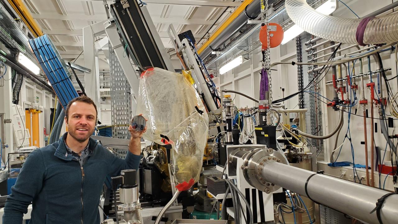 Prof. Poulin at the synchotron