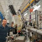 Prof. Poulin at the synchotron